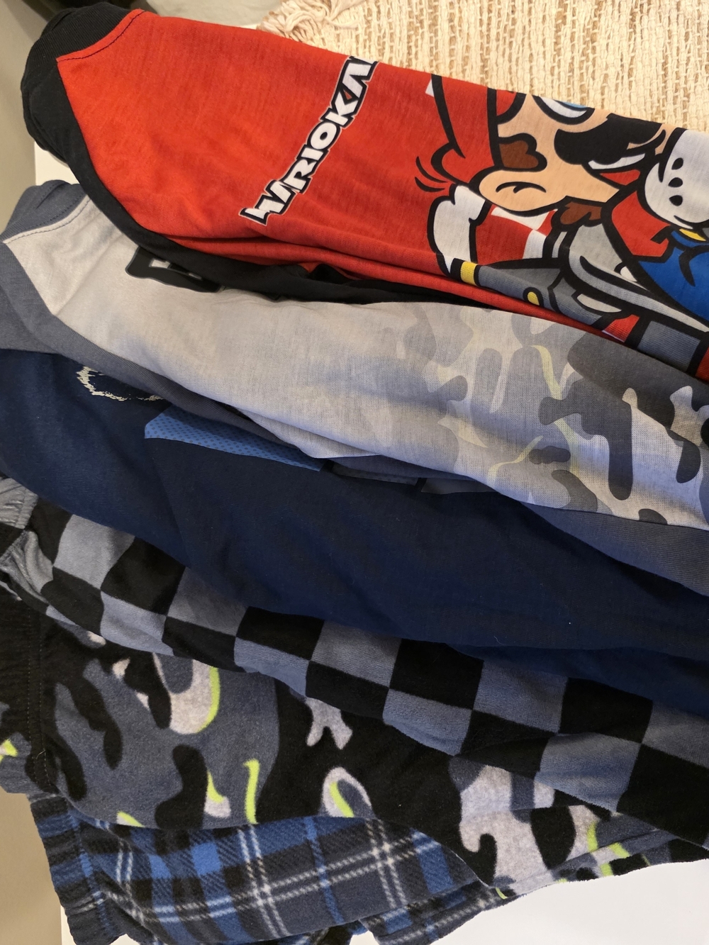 Lot Of Boys' 10-12 Pajama Sets, 3 Pairs Mariokart And Wonder Nation